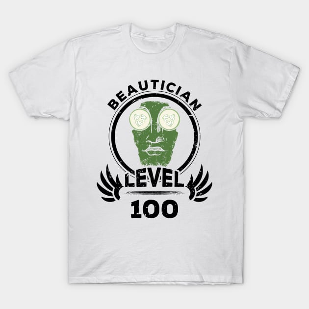 Level 100 Beautician Face Mask Gift T-Shirt by atomguy